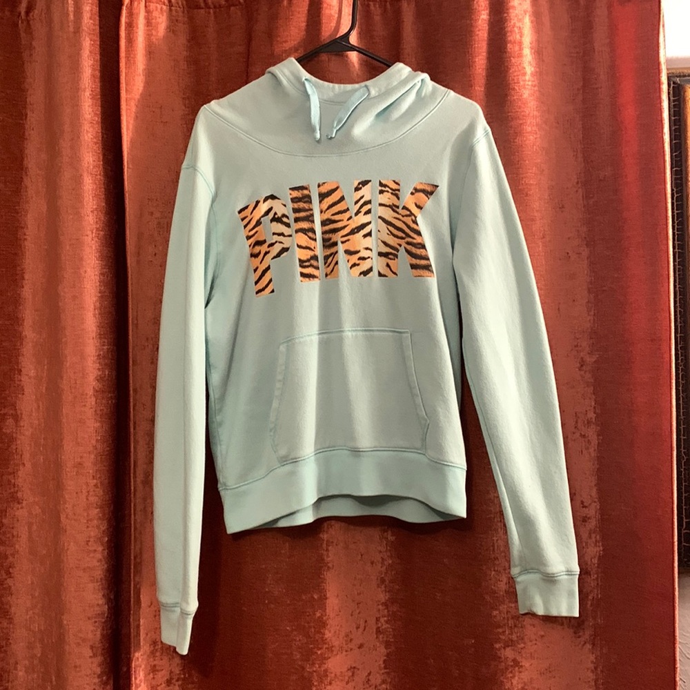 VS Pink Brand Cowl Neck Hoodie Mint Size L No Defects